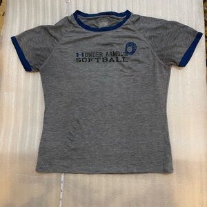 Under Armour Girls Softball Short Sleeve Graphic T-Shirt – Size Medium